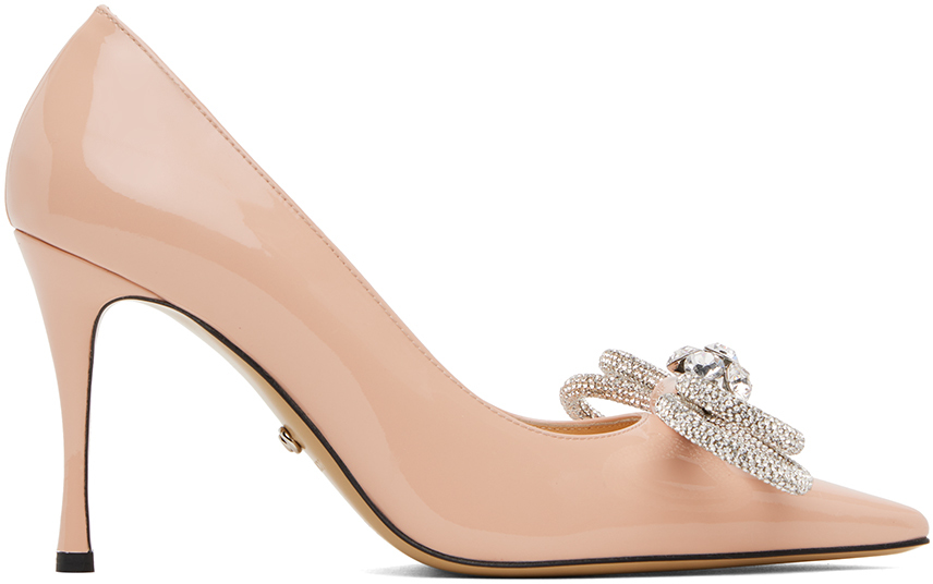 【関税込み】MACH & MACH ホワイト レース Double Bow 95 ヒール MACH & MACH White Double Bow Lace 95 Heels MACH & MACH