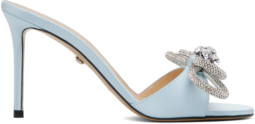 Blue Double Bow 95 Heeled Sandals