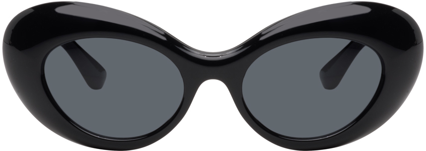 Versace Black 'La Medusa' Oval Sunglasses