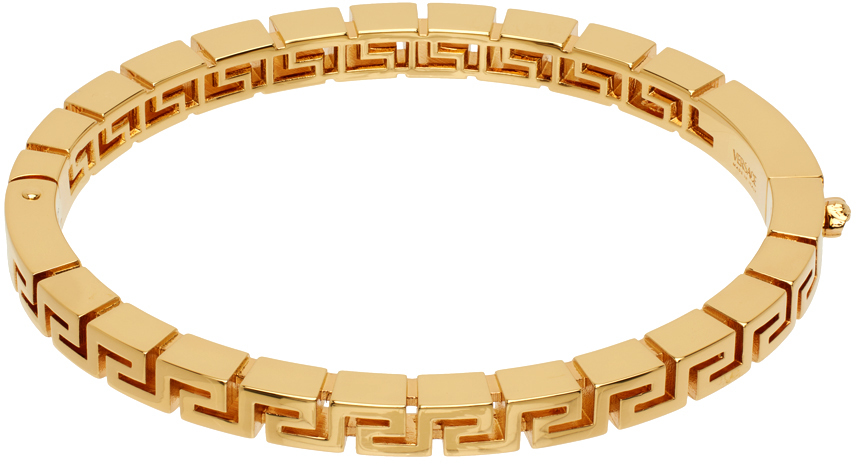 Gold Greca Bangle Bracelet