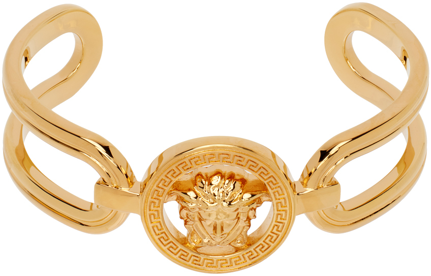 Versace Gold Medusa '95 Cuff Bracelet In 3j000- Gold