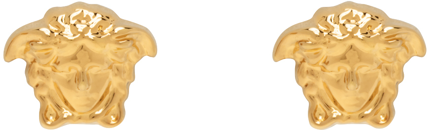 Versace Gold Small Medusa Stud Earrings In 3j000- Gold