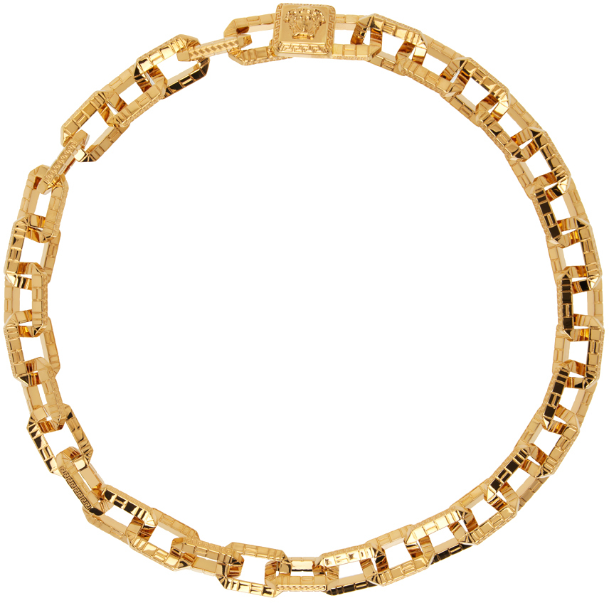 Gold Greca Quilting Necklace