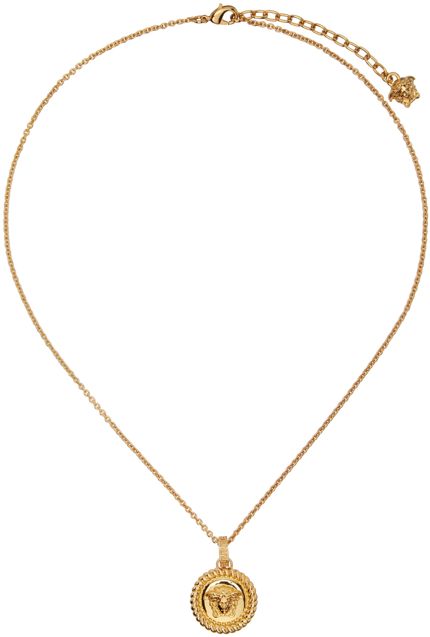 Shop Versace Gold Medusa Necklace In 3j000- Gold