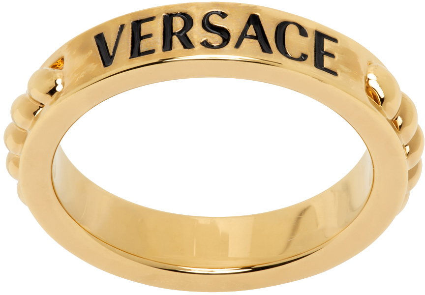 Versace Western Medusa Ring Gold,White | Versace US