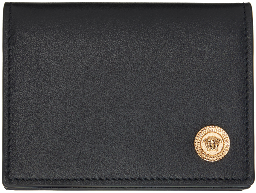 Shop Versace Black Medusa Biggie Bifold Wallet In Black- Gold