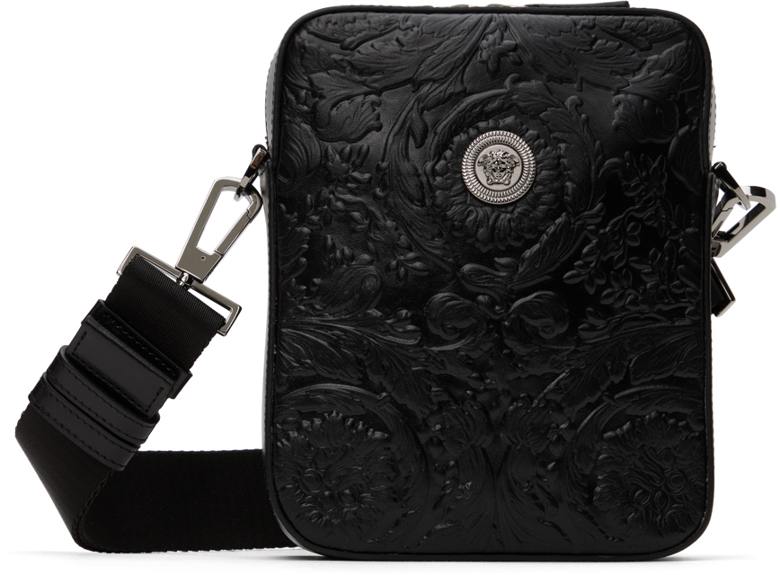 Versace Black Medusa Biggie Barocco Messenger Bag In 1b00e-black-rutheniu