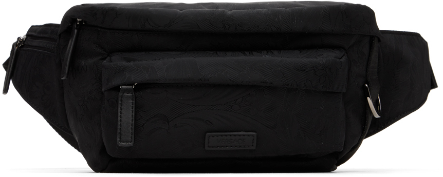 Versace Black Small Bum Bag Pouch In Black-ruthenium