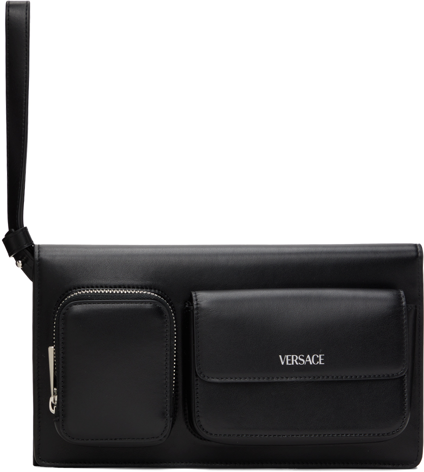 Versace Black Cargo Trifold Pouch