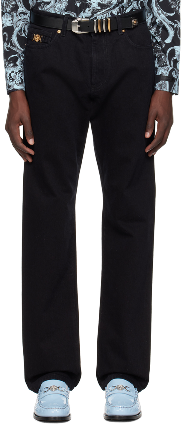 Versace Black Slim-fit Jeans In 1d040-black