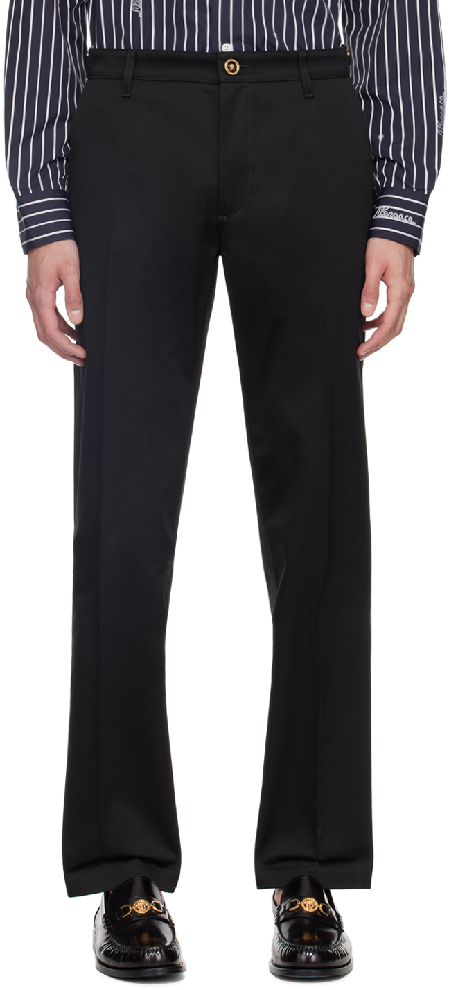 Shop Versace Black Medusa Biggie Trousers In 1b000-black