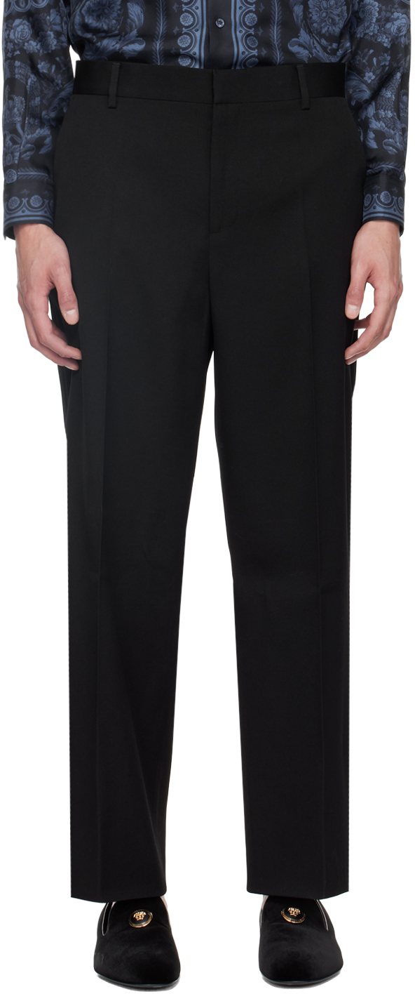 Versace Black Formal Trousers In 1b000-black
