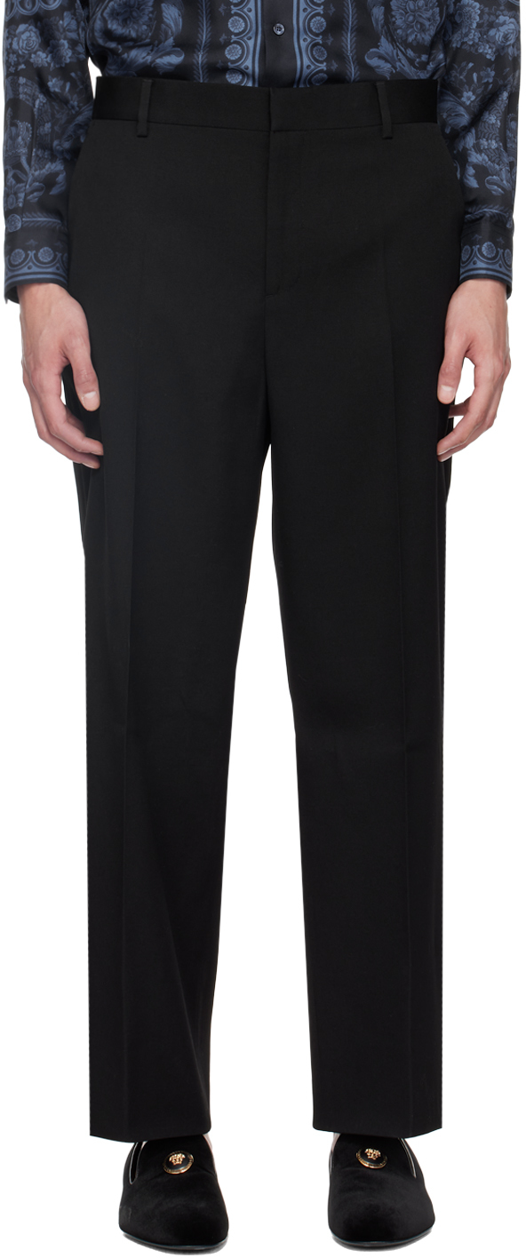 【関税込み】Versace ブラック ラ グレカ トラウザーズ Versaceのブラック Formal トラウザーズがセール中