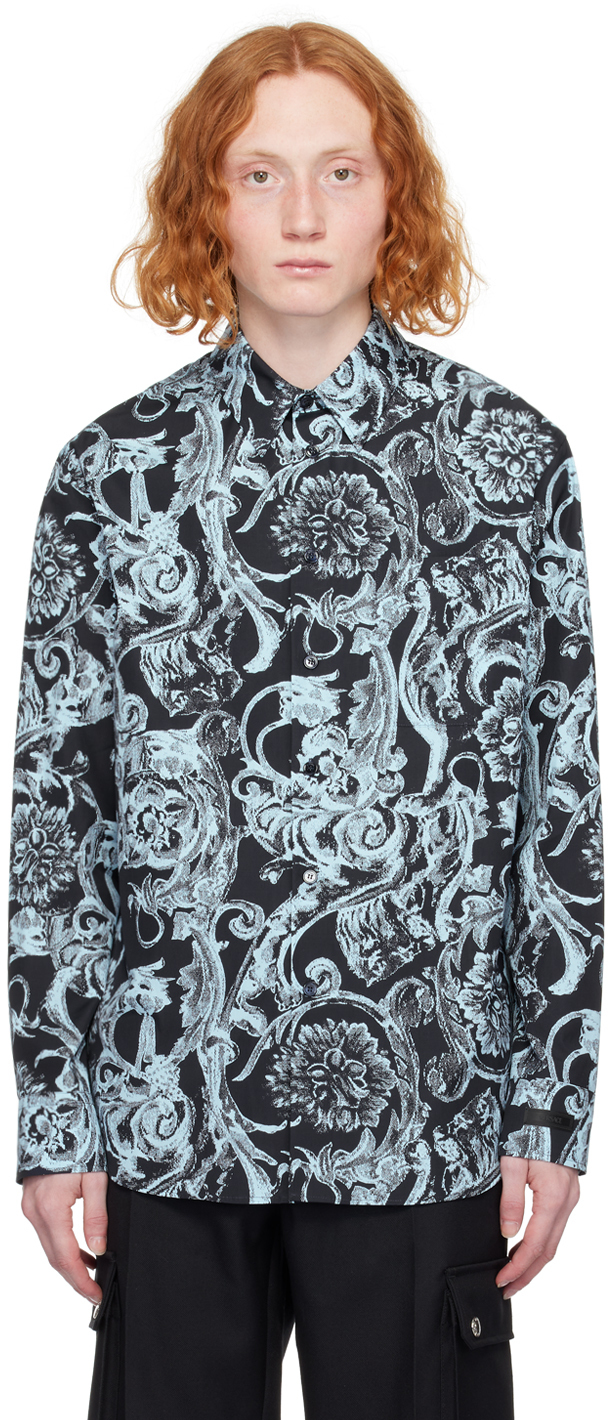 Chemise à imprimé baroque Versace pour homme en coloris Vert