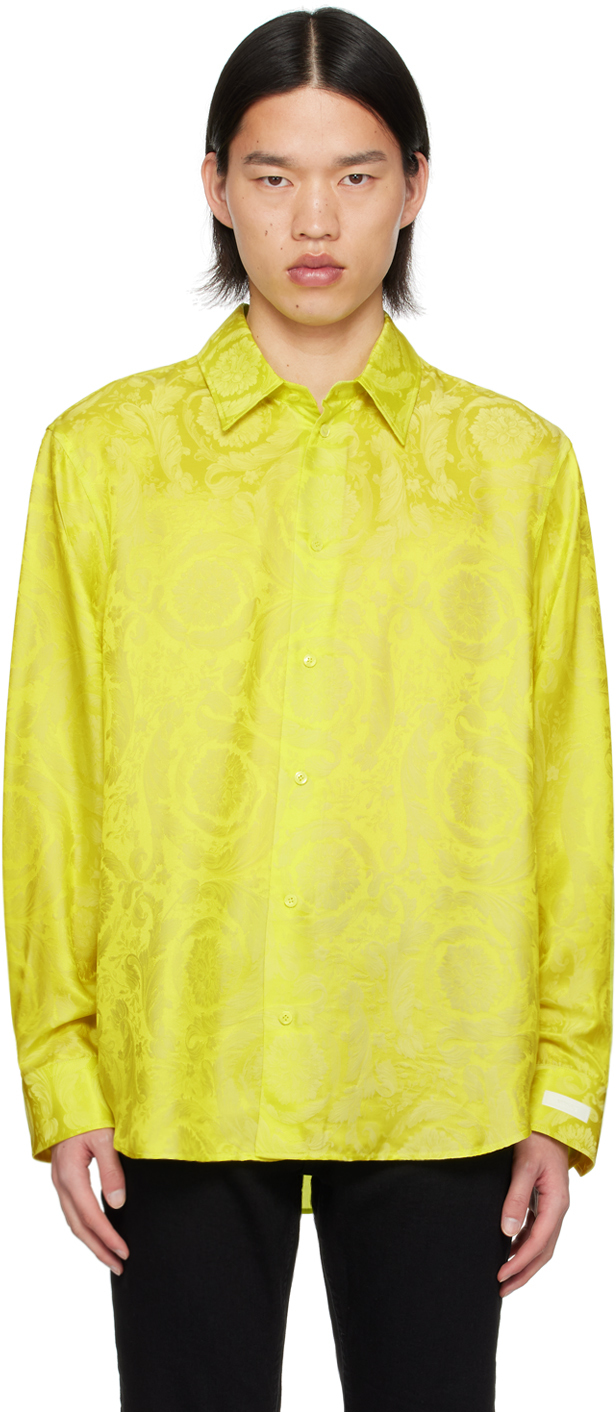 Shop Versace Yellow Barocco Shirt In 1y960-mimosa