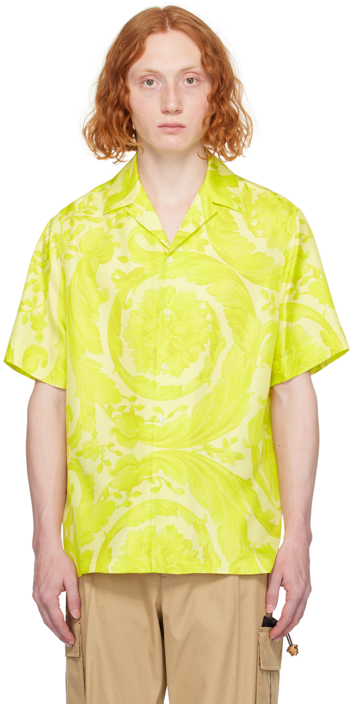 Shop Versace Yellow Barocco Shirt In 5y370-mimosa