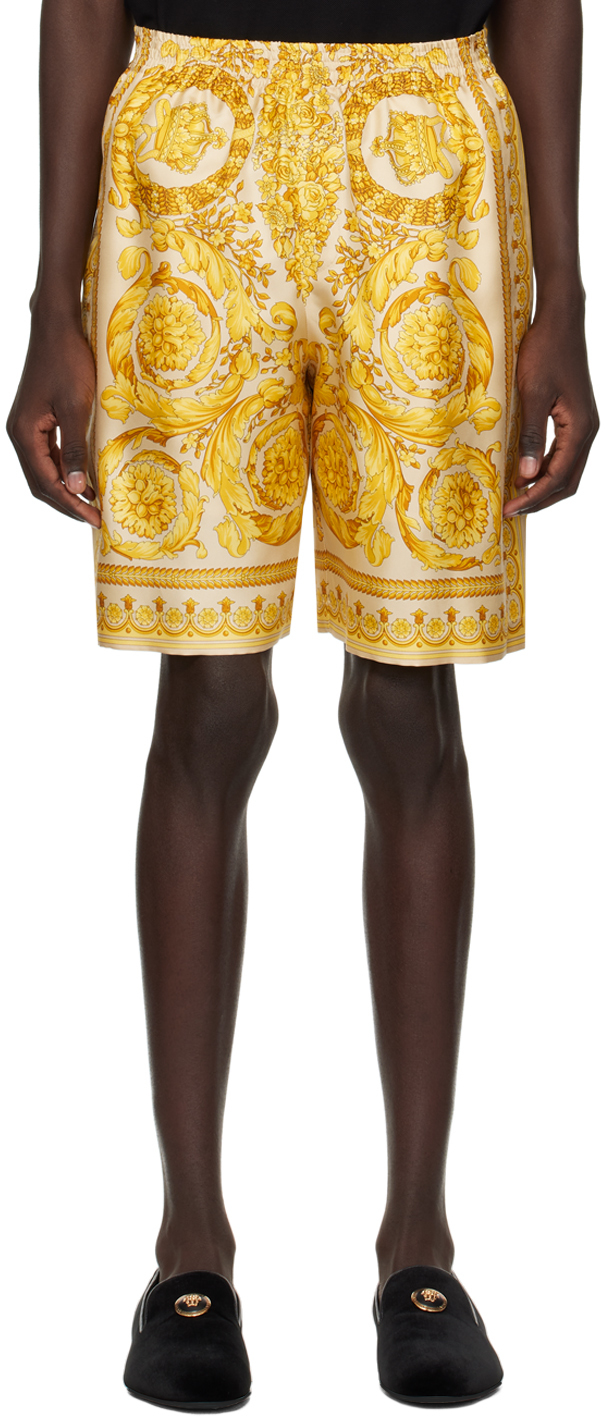 Yellow Barocco Shorts