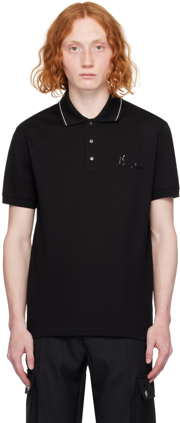 Black Nautical Polo by Versace on Sale