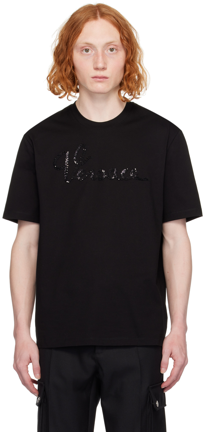 Shop Versace Black Nautical T-shirt In 1b000-black