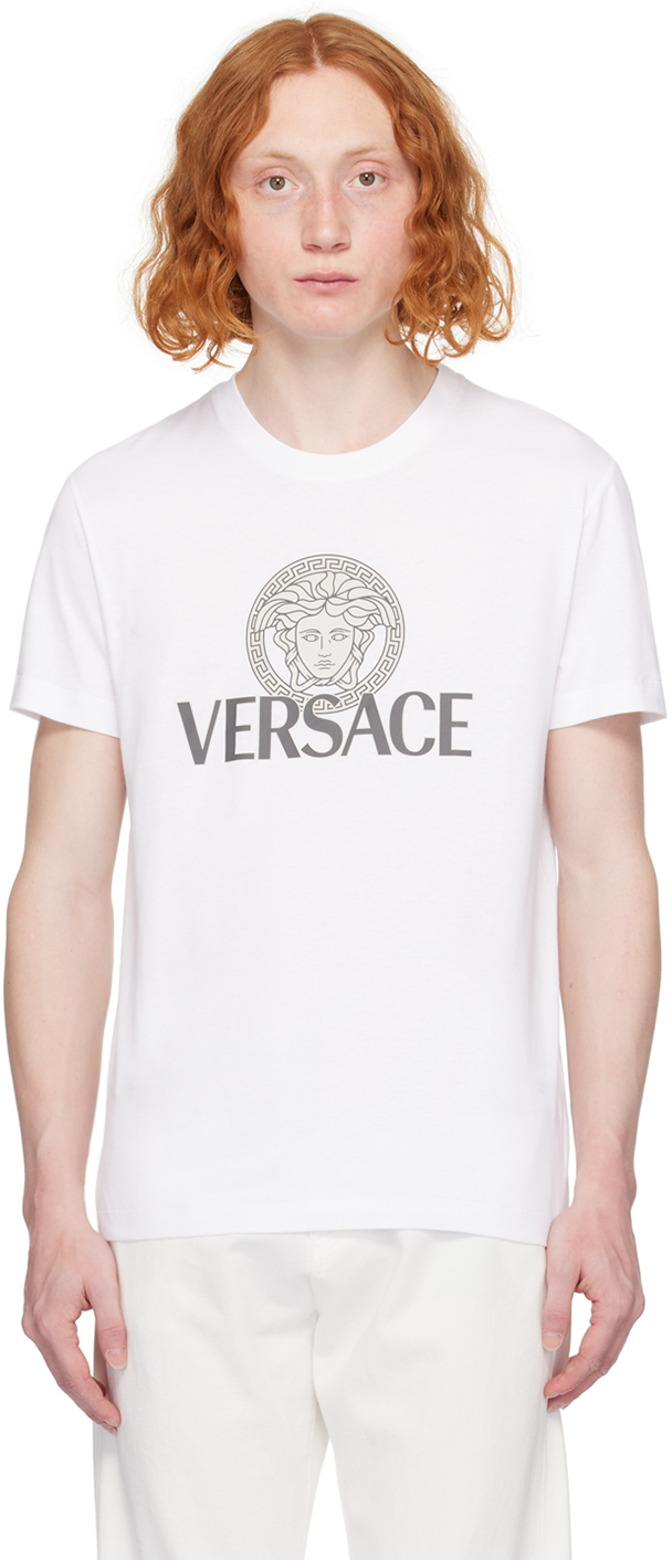 Shop Versace White Medusa T-shirt In Optical White