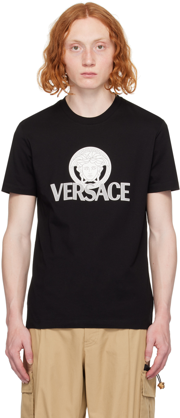 Shop Versace ブラック メドゥーサ Tシャツ In Black