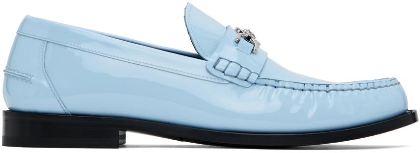 Shop Versace Blue Medusa '95 Patent Loafers In 1vd6p-95 Pastel Bl-p