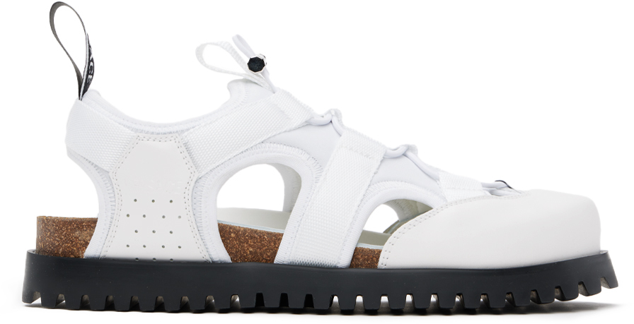 Shop Versace White Medusa Track Sandals In 1w01p-white-palladiu