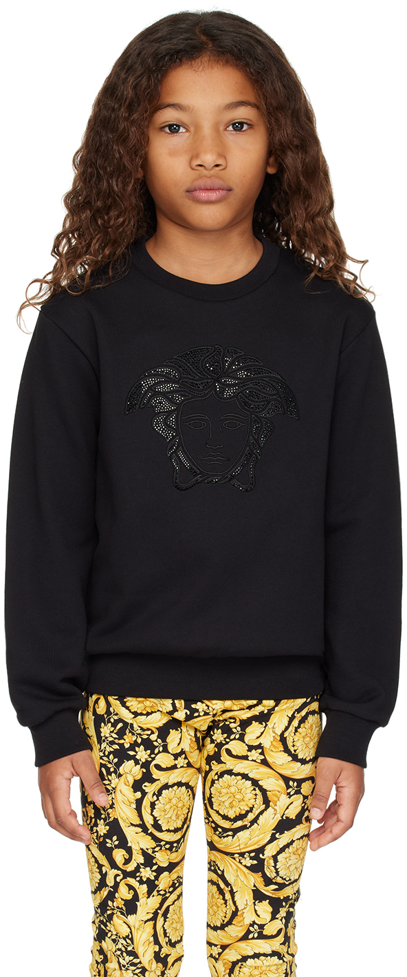 Kids Black Crystal Medusa Sweatshirt