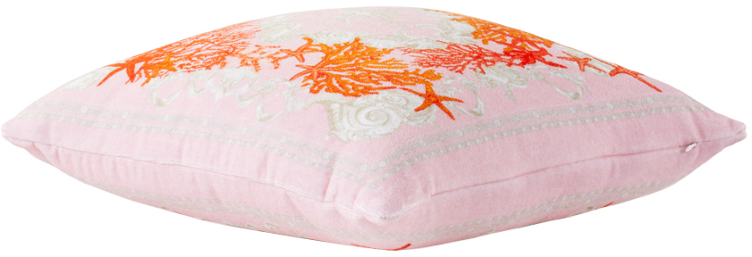 Versace Pink Barocco Sea Terry Cushion In 5pb50