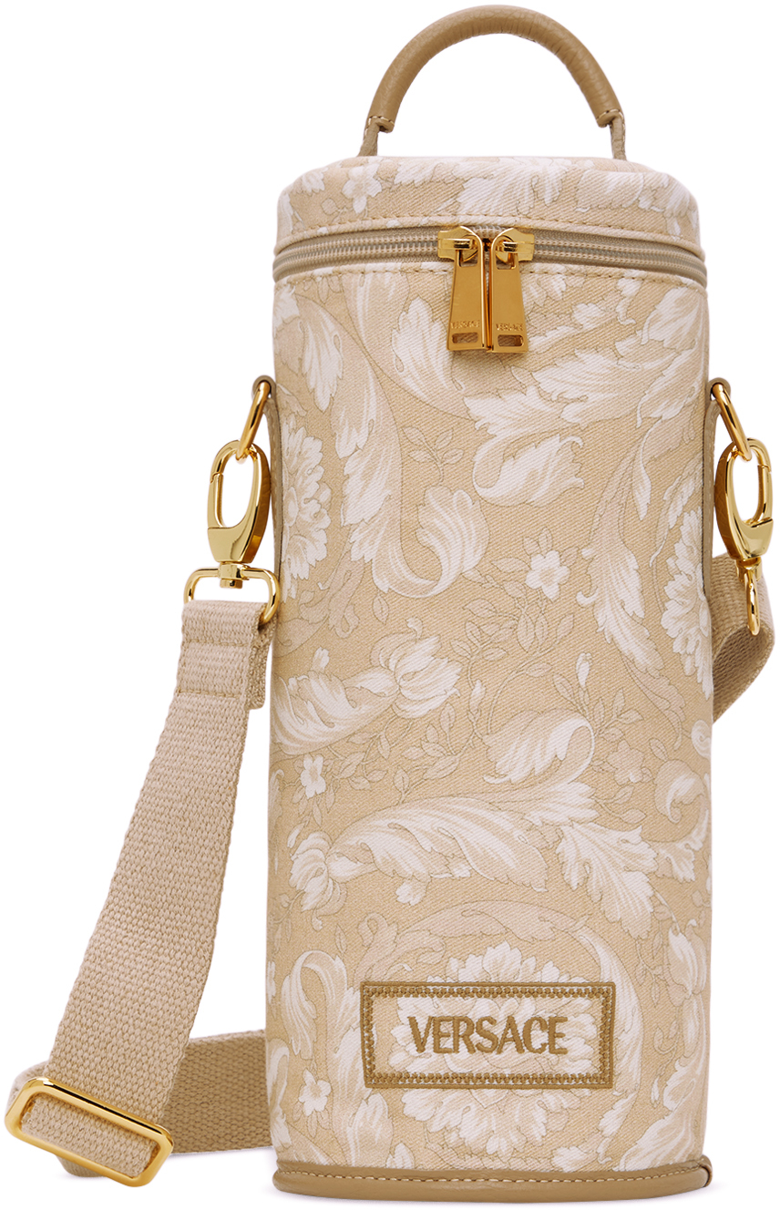 Versace Beige Barocco Wine Cooler Bag In Neutral