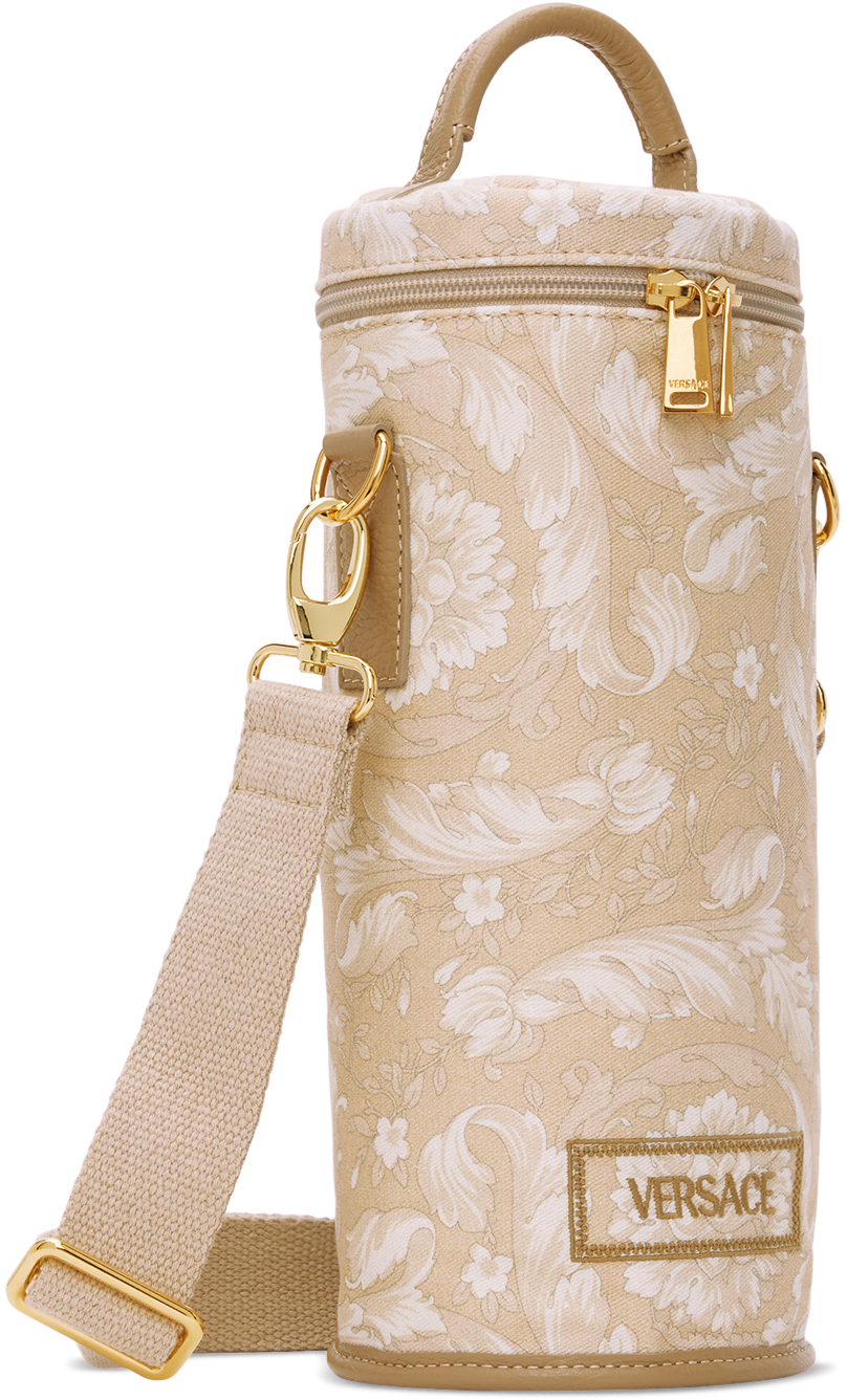Versace Beige Barocco Wine Cooler Bag In 5k510-beige+bone