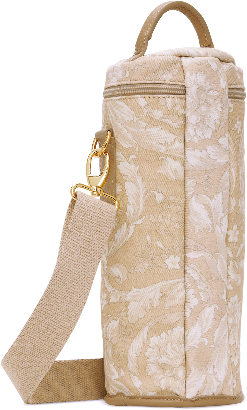 Versace Beige Barocco Wine Cooler Bag In 5k510-beige+bone