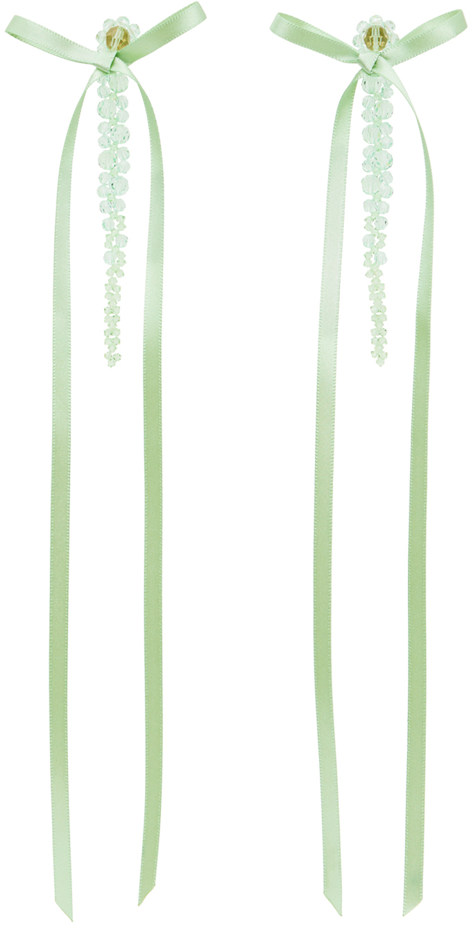 【関税込み】Slim Bow Ribbon Drip Earrings - Simone Rocha - C Slim Bow Ribbon Drip Earrings – Simone Rocha