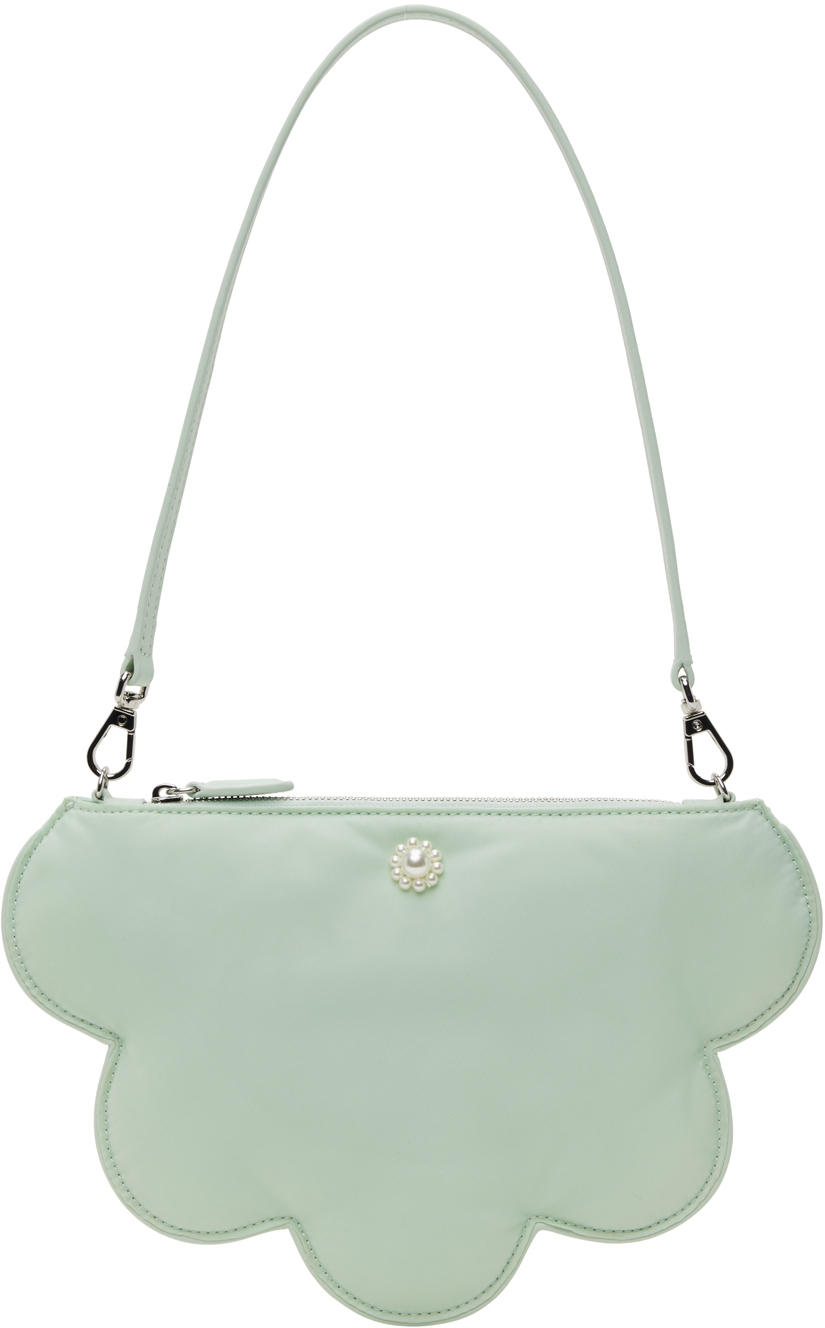 Simone Rocha Green Daisy Bag In Mint/pearl