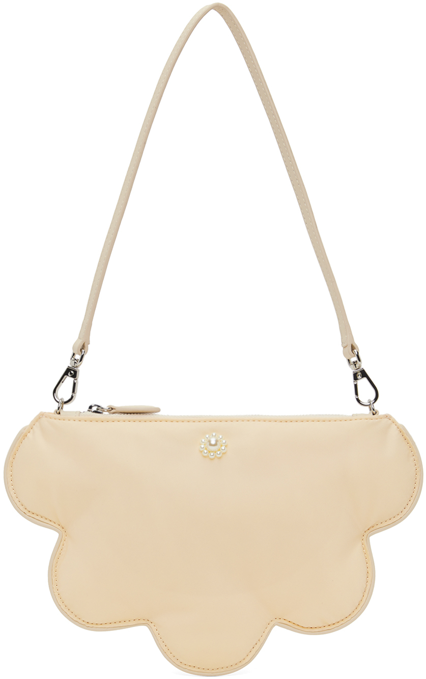 Simone Rocha Beige Daisy Shoulder Bag In Cream/pearl