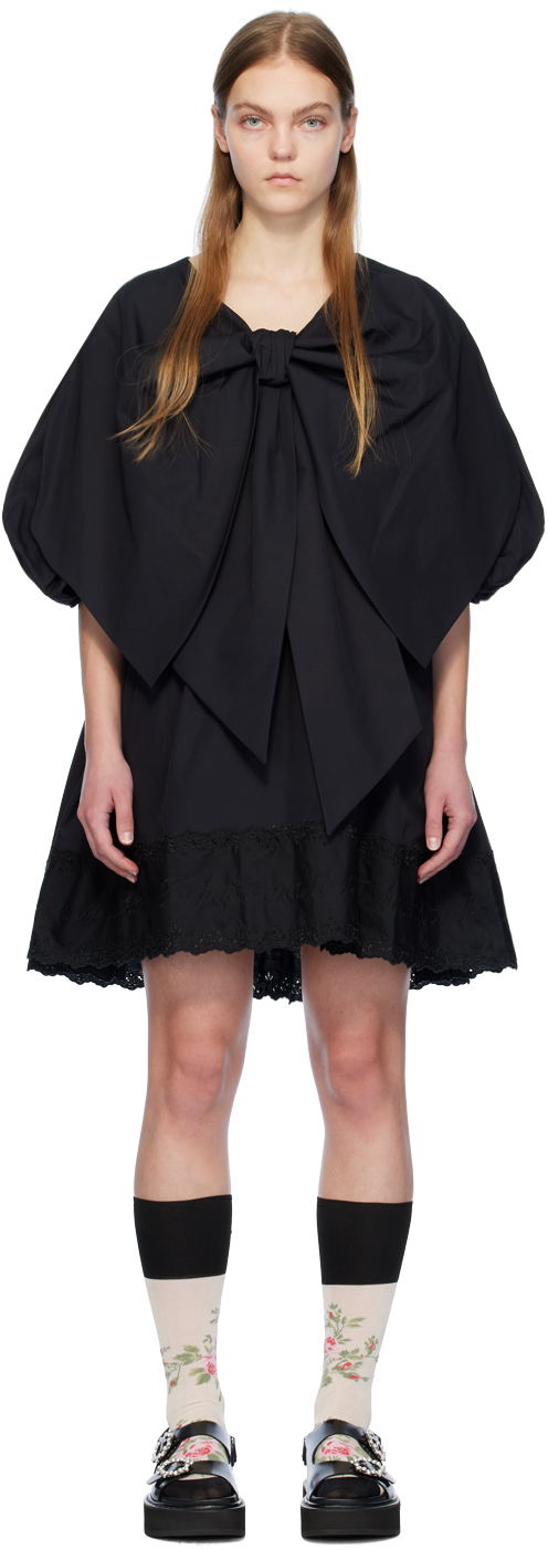 【関税込み】Simone Rocha ブラック ボウ ミニワンピース Simone Rochaのブラック ボウ ミニワンピースがセール中