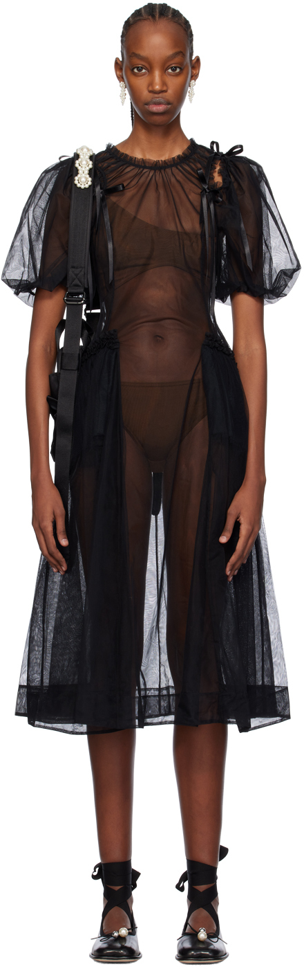 Simone Rocha Black Bite Midi Dress
