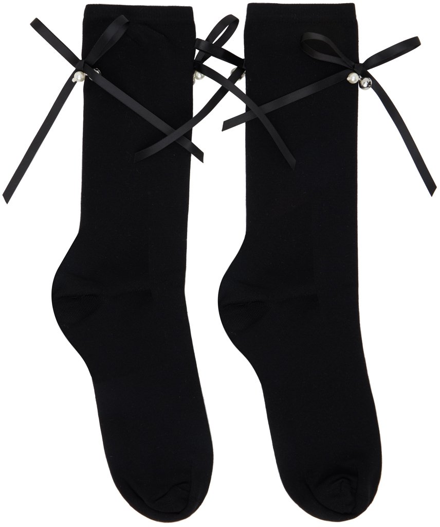 Black Bell & Bow Socks