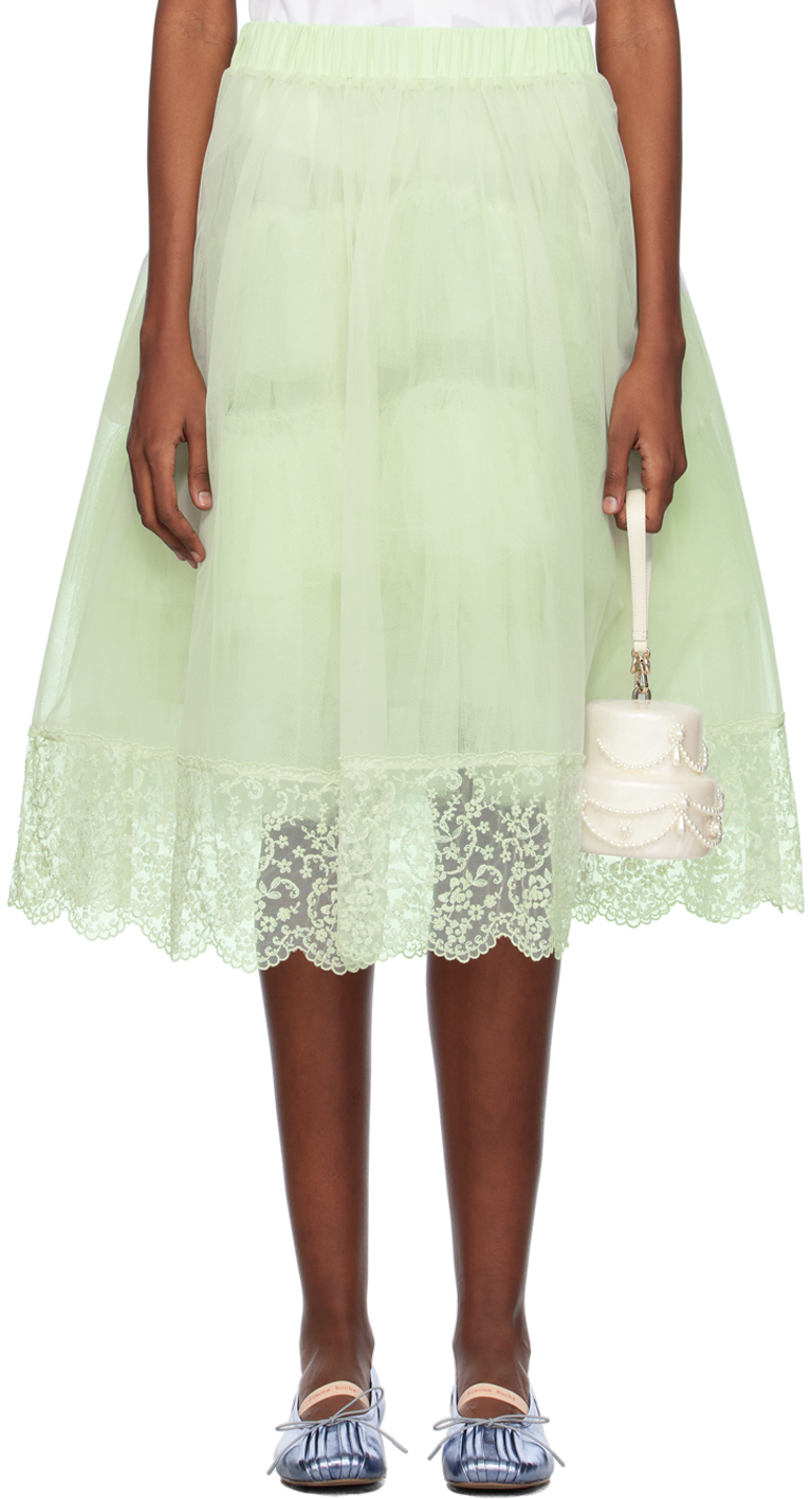 Simone Rocha Green Tutu Midi Skirt In Mint