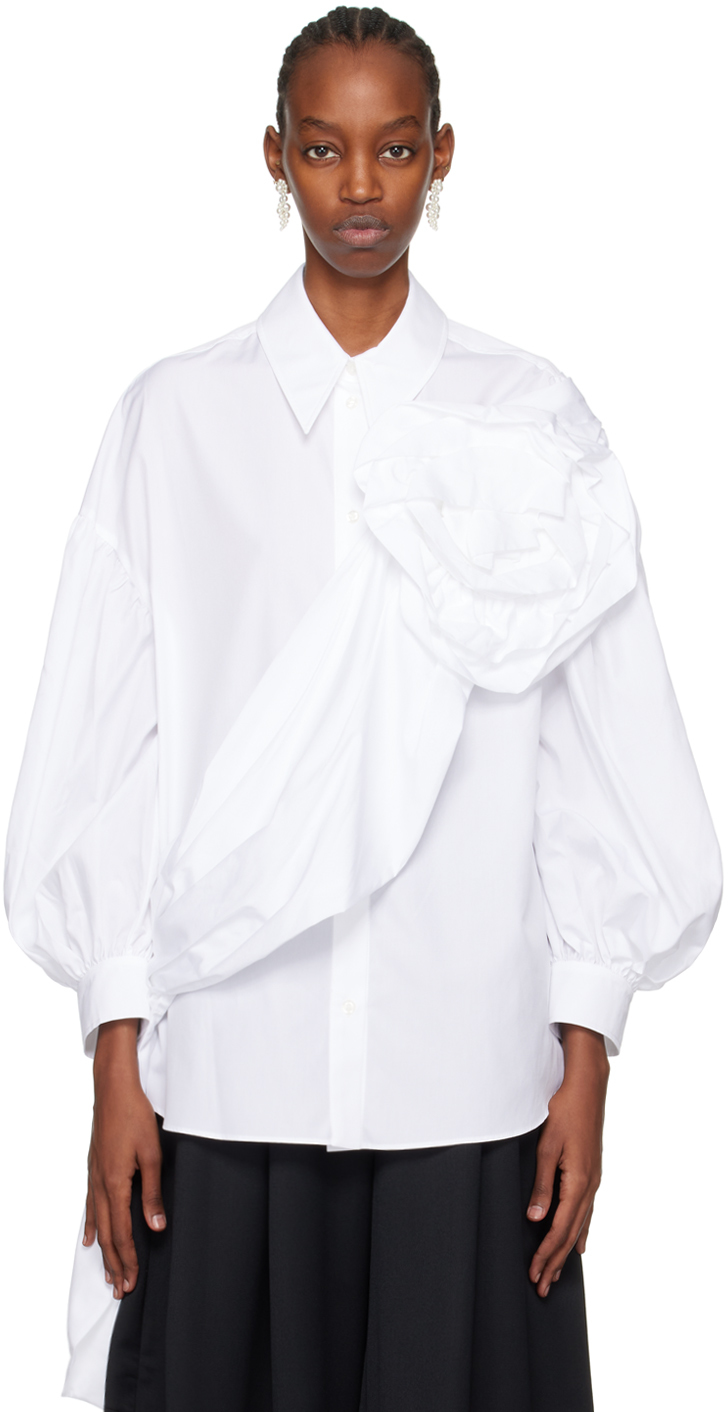 White Signature Sleeve Sash Shirt