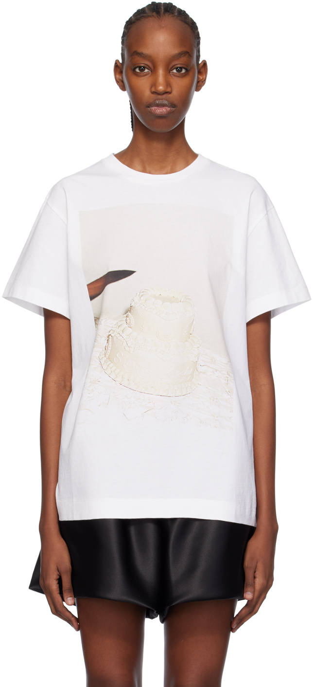 Shop Simone Rocha White Cutting Cake T-shirt