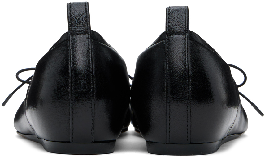 Shop Simone Rocha Black Classic Logo Band Ballerina Flats