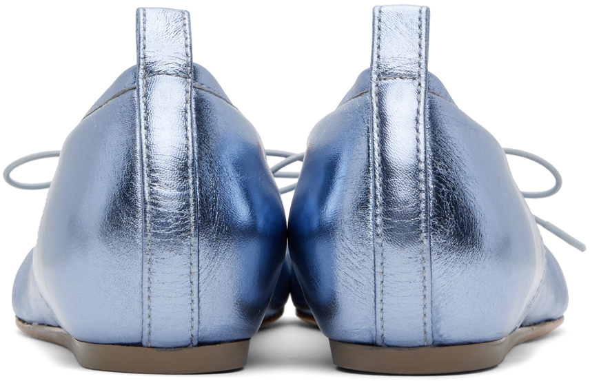 Simone Rocha Blue Classic Logo Band Ballerina Flats In Baby Blue