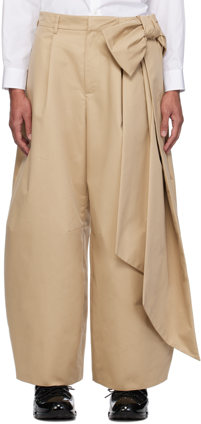 Taupe Wide-Leg Trousers