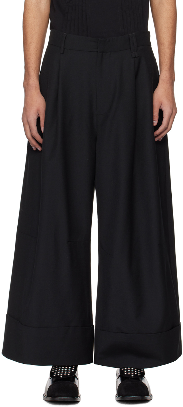 Black Sculpted Trousers