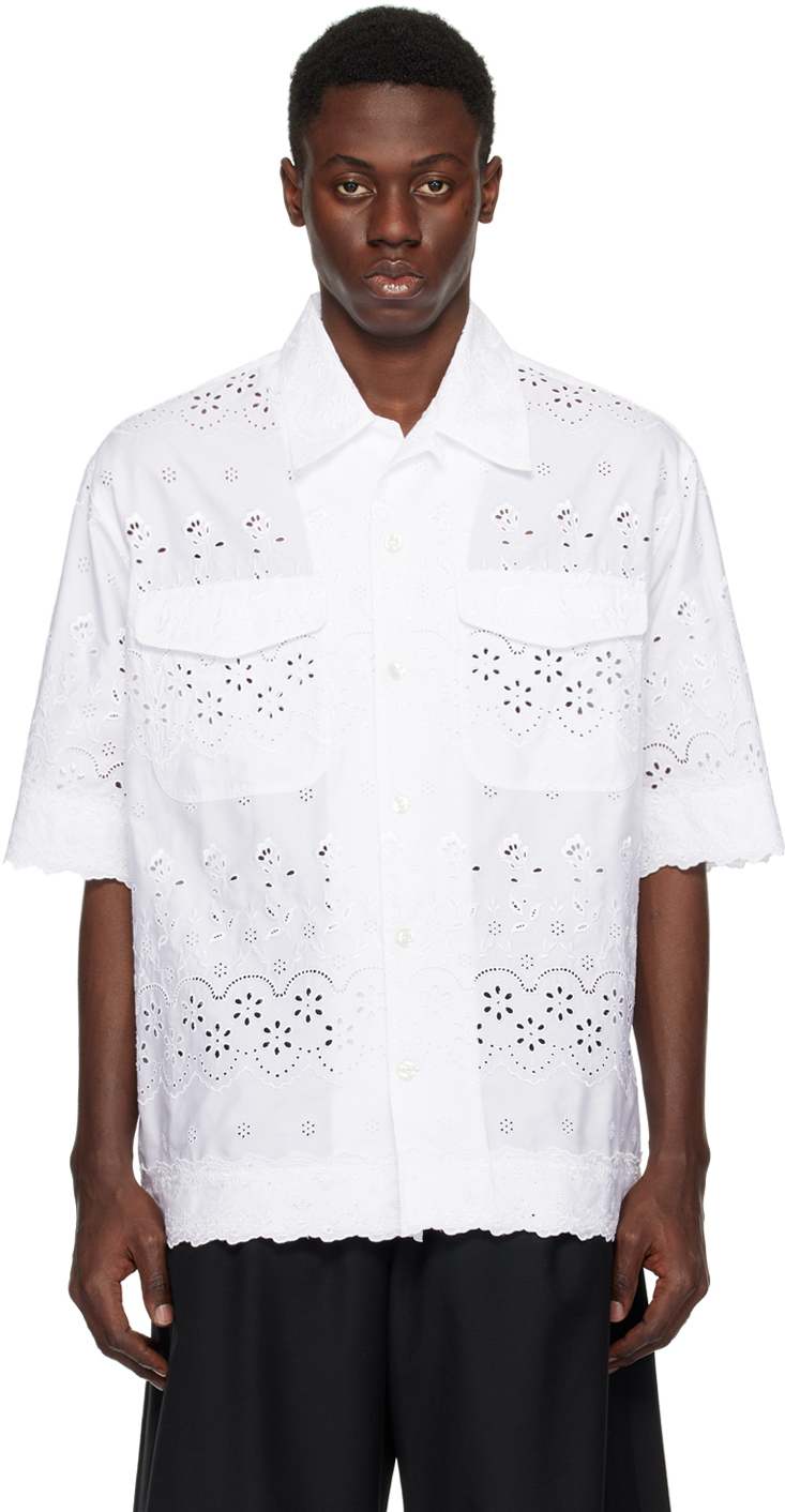 White Relaxed Shirt by Simone Rocha on Sale