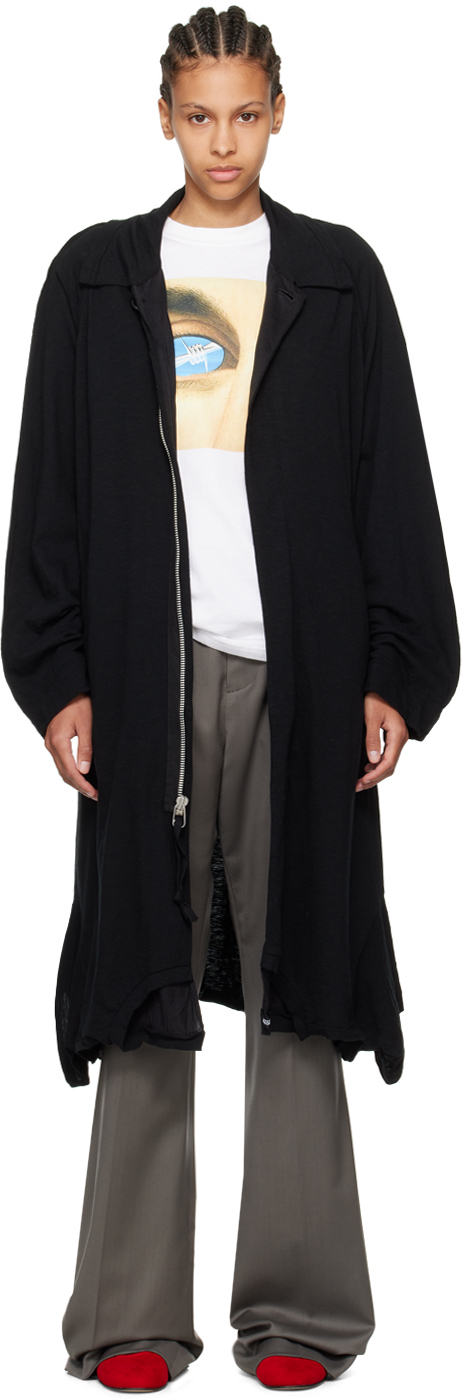 Black Soutien Collar Coat