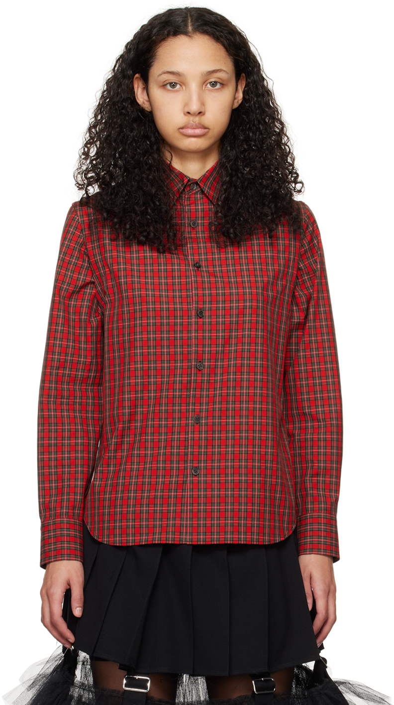 Undercover Red Detachable Sleeves Shirt