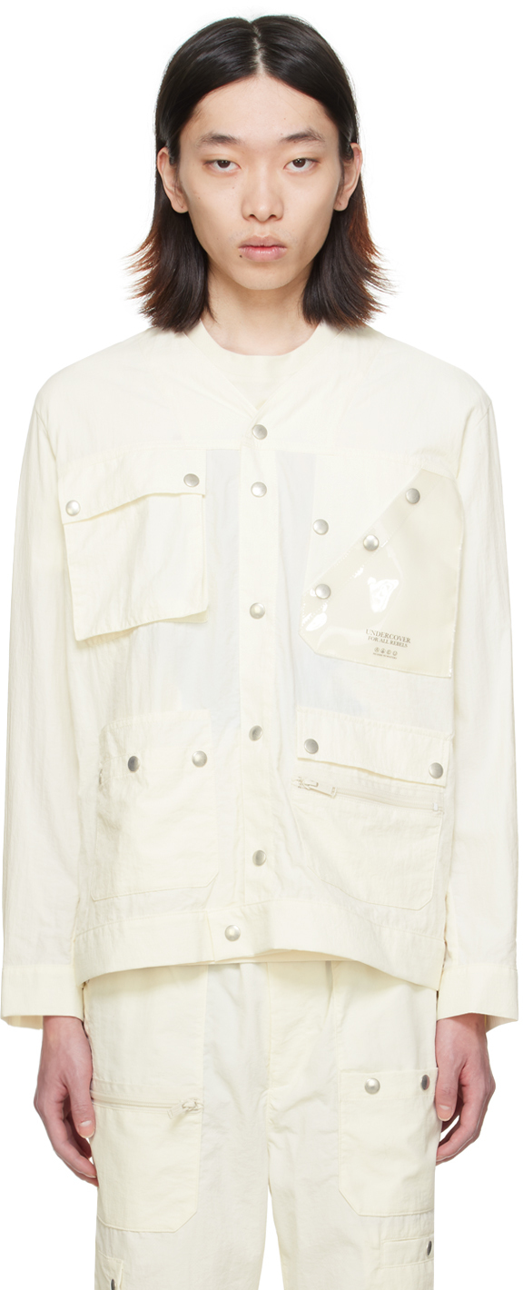 Shop Undercover Off-white Press-stud Jacket In Off White