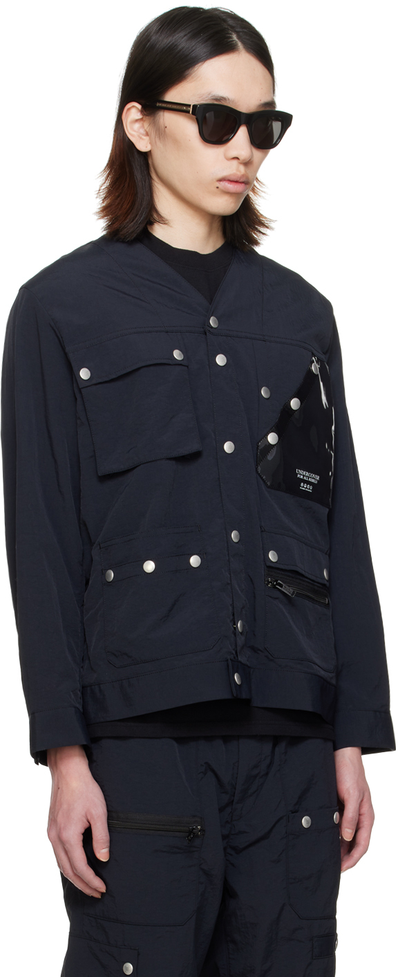Undercover Black Press-stud Jacket In Black